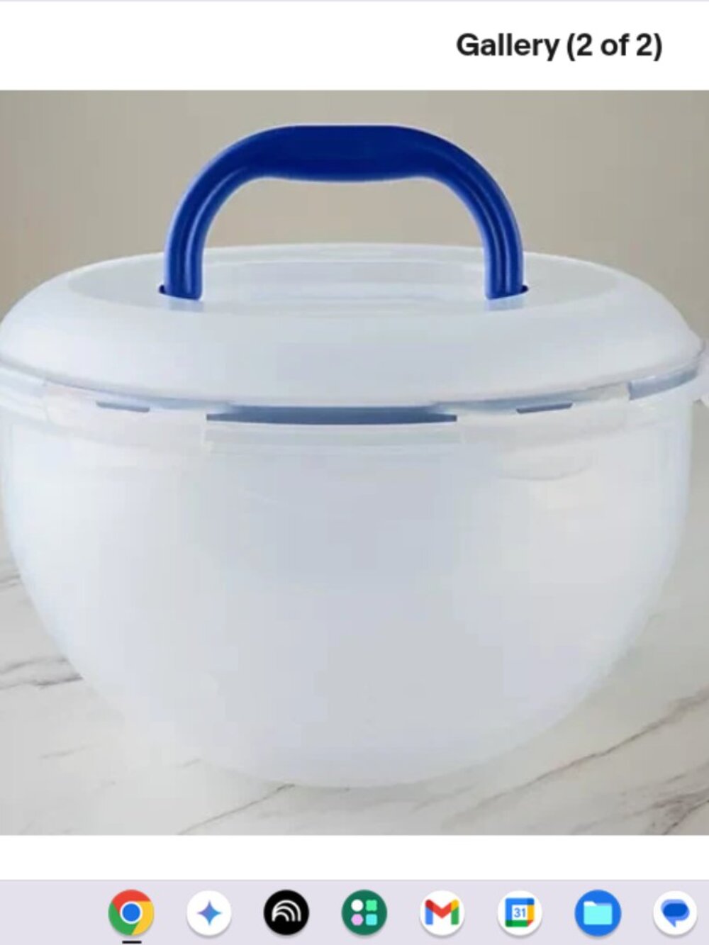 LocknLock 33-Cup XL Bowl w/ Handle Lid & Strainer-Clear-NEW-K90330